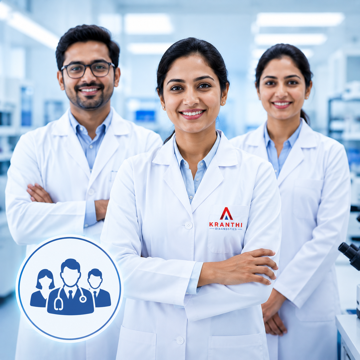 Experienced lab professionals and pathology team at Kranthi Diagnostics, Nizampet, Hyderabad