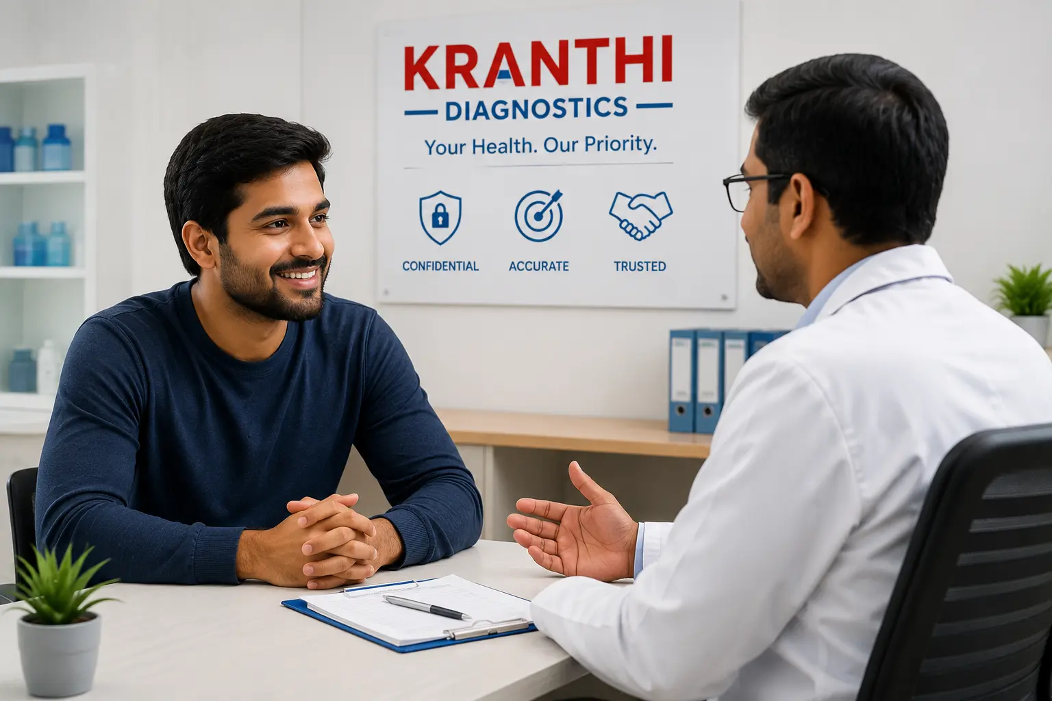 Confidential and private semen analysis testing at Kranthi Diagnostics, Pragathi Nagar, Hyderabad